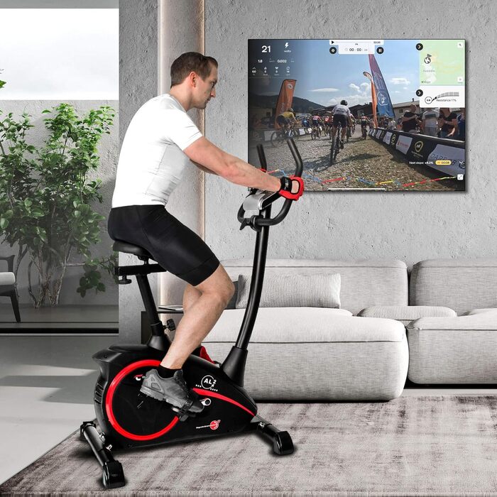 Велотренажер Christopeit AL 2 / AL 2 S, до 150 кг, 24 рівні опору, магнітна система гальмування 9 кг, тихий, Soft-Touch комп'ютер AL 2 S Digital, чорний