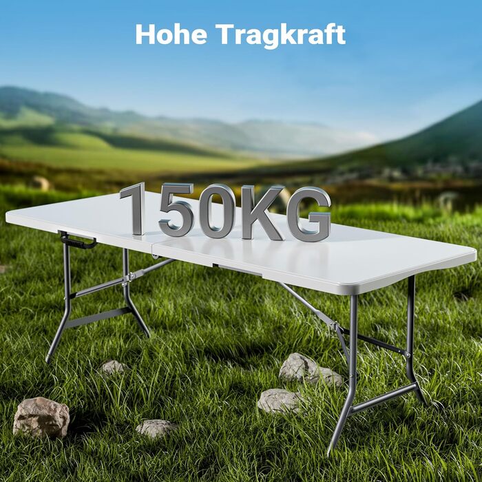 Складаний туристичний стіл Wiltec 122x60x75 см: для кемпінгу, відпочинку, вечірок, саду