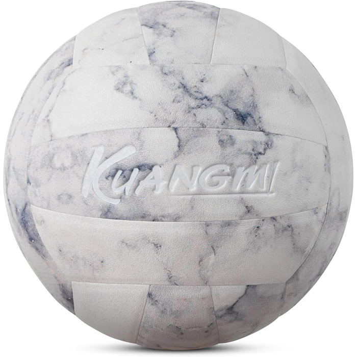 Волейбольний м'яч Kuangmi Weicher, розмір 5, для гри в приміщенні та на вулиці, спортивне тренування, пляжний м'яч для початківців, підлітків та дорослих, білий/опільний сад