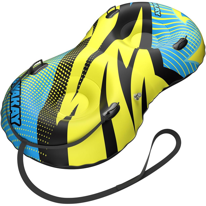 Надувний сніговий тюб з буксирувальною лінією, 47-49-68 дюймів. Міцний корпус, зносостійкий та морозостійкий матеріал. Зимовий спорт для дітей та дорослих. Подвійне сидіння 68 дюймів