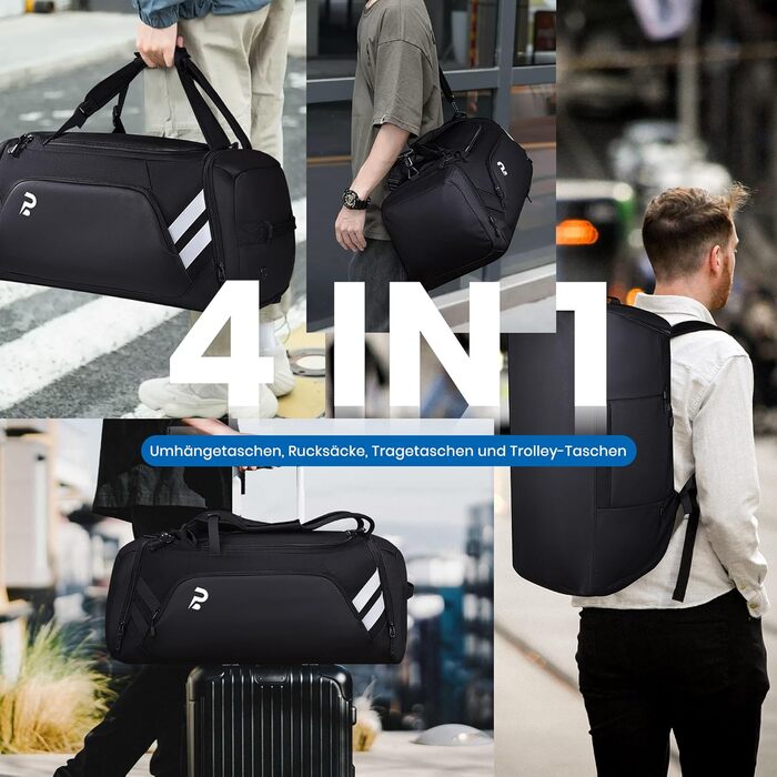 Спортивна сумка для чоловіків та жінок, 58L, велика дорожня сумка з відділенням для взуття та мокрих речей, сумка для тренувань, сауни, фітнесу, спортзал, подорожі