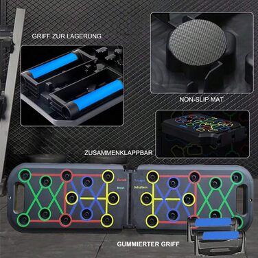 Багатофункціональний дошка для віджимань 24-в-1, складаний стенд для фітнесу з ручками, тренажер для пресу та силових вправ для чоловіків та жінок, для спалювання жиру