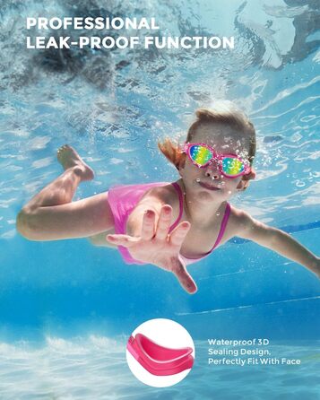 Дитячі окуляри для плавання OMID P2mini з поляризацією, комфортні для дітей 6-14 років (P2MINI-Rose-Gold)
