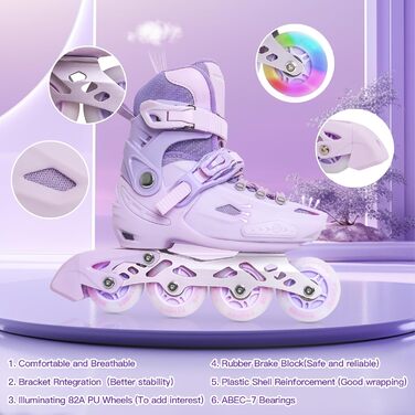 Дитячі ролики Kinder для дівчаток, регульовані, 4 розміри, для занять в приміщенні та на вулиці