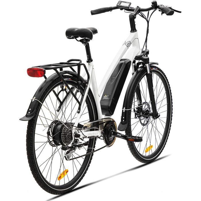 Електровелосипед VecoCraft Athena 28'' для міста, 250Вт, 36В, 10/13А·год, Shimano 8-швидкостей, для жінок і чоловіків, білий, StVZO