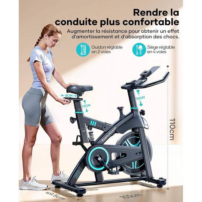 Електровелосипед для дому з монітором LCD, 15 кг маховик, до 160 кг, з тримачем для планшета (Синій/Чорний)