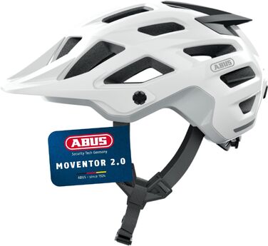 ABUS Moventor 2.0 - велосипедний шолом для гірського велосипеда, All-Mountain, білий (shiny white), S (51-55 см)