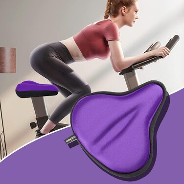 Покриття для велосипедного сидіння з гелевою подушкою, 27 x 25 см (фіолетовий)