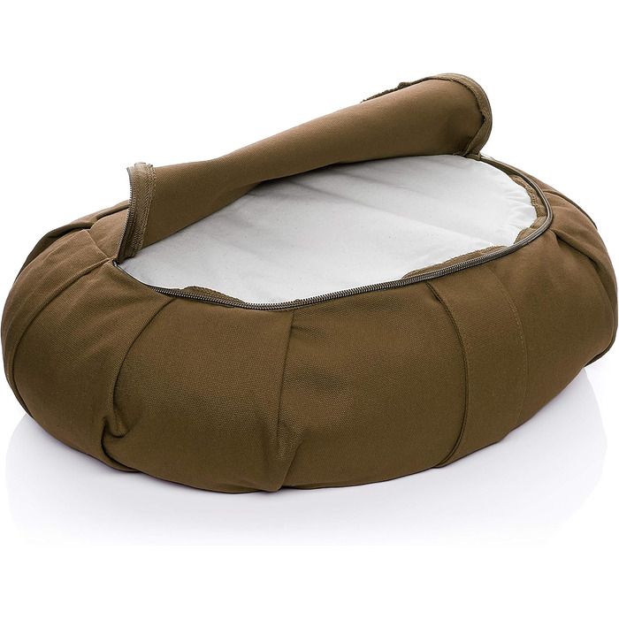 Подушка для йоги BODYMATE Halbmond 42x30x15 см з гречаним лушпинням, бавовняний чохол (машинне прання) - медитативна подушка, подушка для сидіння