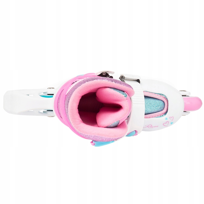 Регульовані ролики RAVEN Loret Glitter White/Mint/Pink (розмір 30-33) з LED-колесами