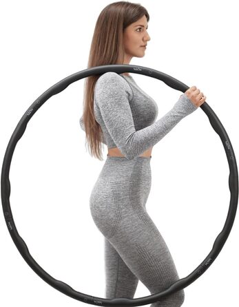 Преміум хулахуп hulaOne Classy Hoop 1,2 кг для фітнесу та схуднення, чорний, для дорослих