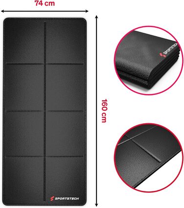 Складаний килимок для захисту підлоги під бігову доріжку Walking Pad Sportstech BS300, водонепроникний та шумопоглищаючий, 160×74 см, товщина 6 мм, для домашнього спортзалу