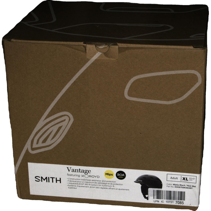 Шолом для лиж та сноуборду Smith Vantage з MIPS і Koroyd, матовий чорний, XL, для дорослих