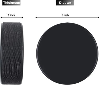 Хокейні шайби, 12 шт, офіційні правила, для тренувань та класичного хокею, діаметр 7,6 см, товщина 2,5 см, вага 170 г, чорні