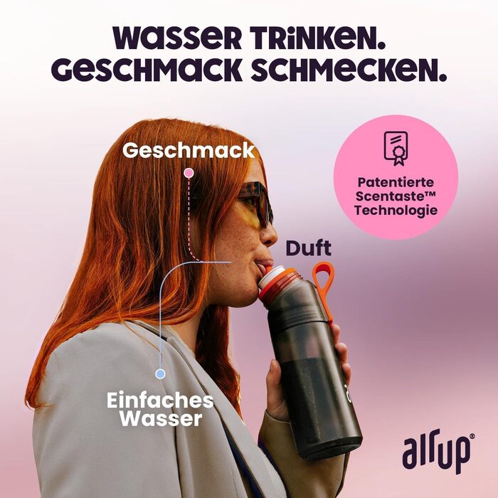 Пляшка для води air up Twist Pro Лаванда 600 мл з арома-капсулами та соломинкою - фіолетова пляшка для школи, спорту, фітнесу