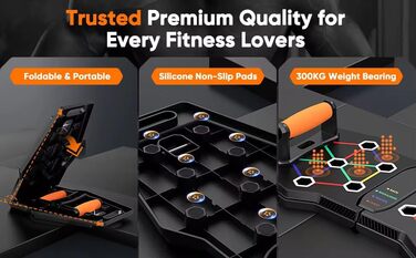 Дошка для віджимань Push Up Board: багатофункціональна дошка 25-в-1 для фітнесу, Pilates Bar, ролики для пресу та еспандери. Професійні тренажери для дому