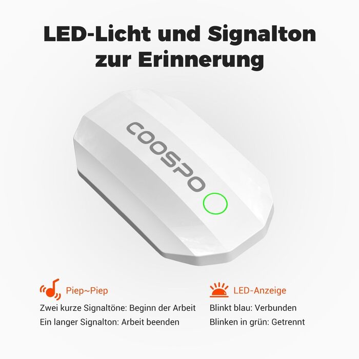 Пульсомір COOSPO H808S з ANT+/Bluetooth, водонепроникний IP67, сумісний з Polar, Wahoo, Garmin, Zwift, Strava