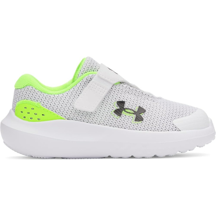 Дитячі кросівки Under Armour Binf Surge 4 AC для бігу (16.0 см, білий, гіпер-зелений, чорний)