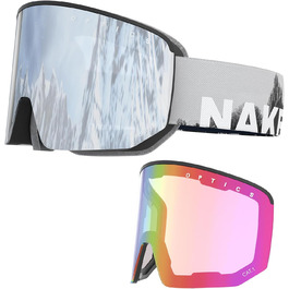 Гірськолижна маска NAKED Optics NOVA для чоловіків та жінок, сноуборд-маска з змінними лінзами для поганої погоди, сумісна з окулярами