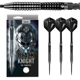 Набір дротиків Harrows Black Knight 90% вольфрам, 22-25 г, сталевий наконечник, Black Carbon ST Midi, Micron Black Knight Flights