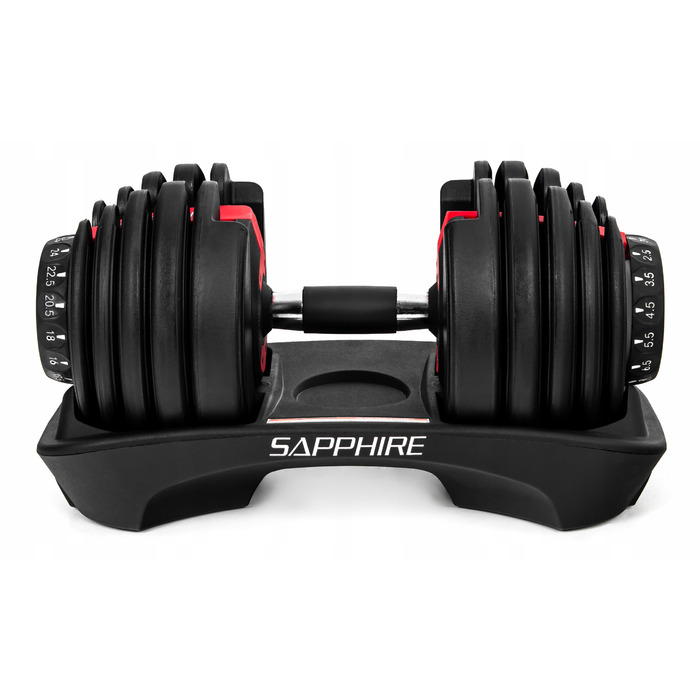 Регульовані гумовані гантелі Sapphire, 1 x 24 кг