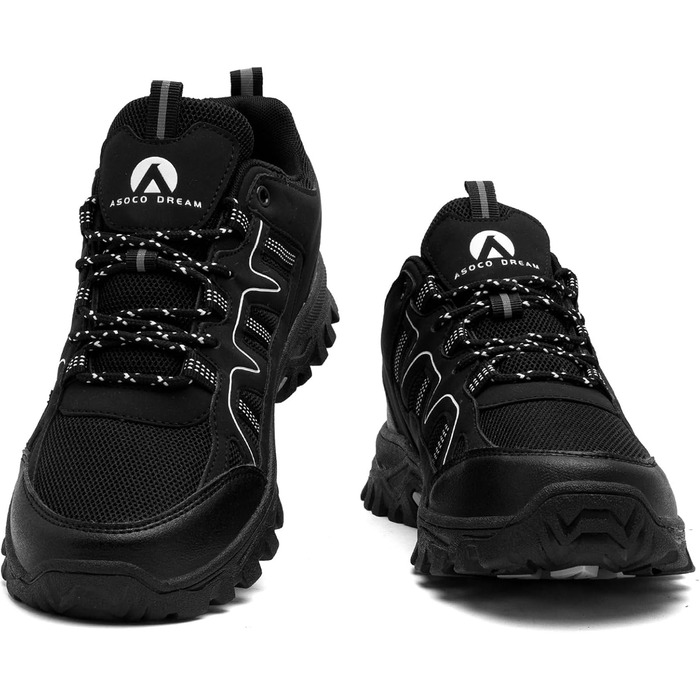 Черевики для хайкінгу/трекінгу чорного кольору. Легкі, дихаючі туристичні черевики для жінок та чоловіків, 38 EU.
