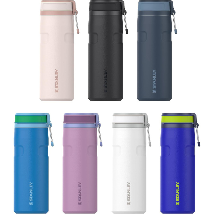 Термос-пляшка Stanley 1913 IceFlow Twist Flip 0.47 л, Cobalt Chartreuse — вакуумна сталева пляшка для напоїв