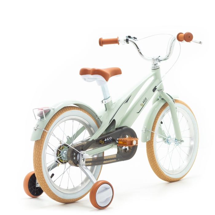 Дитячий велосипед 16 дюймів із бічними колесами, м'ятний, легкий