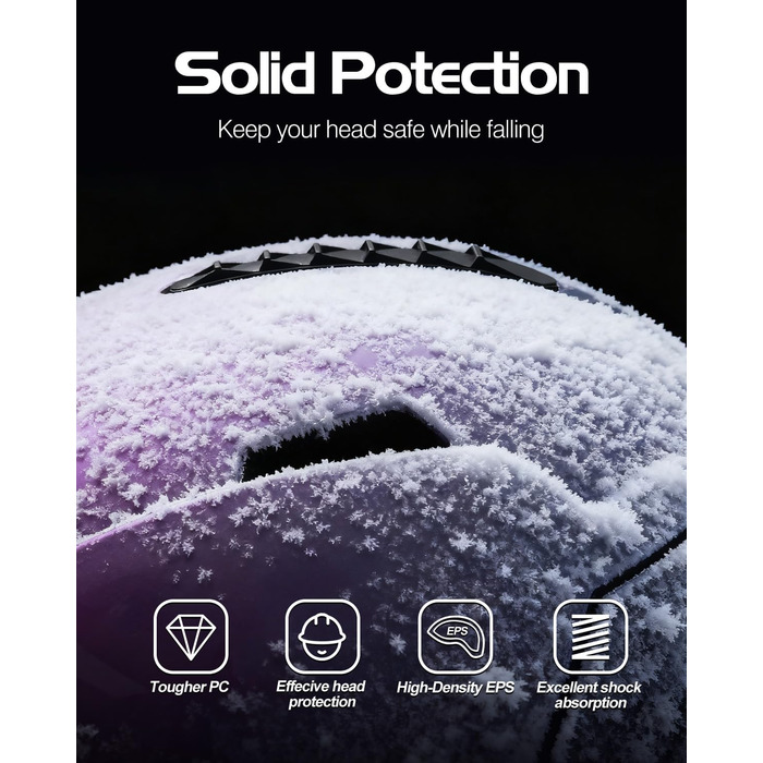 Шолом гірськолижний/сноуборд Ololand, унісекс, для дорослих та підлітків, регульований розмір, вентиляція, колір градієнт фіолетовий (S 51-55 см)