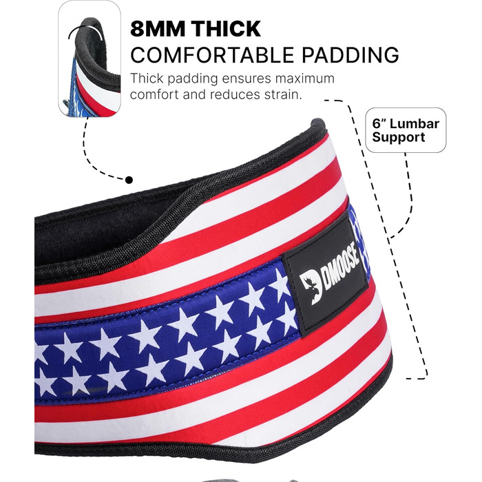 Пояс для важкої атлетики DMoose Dip з 36' сталевою ланцюгом - для підтягувань та присідань, пояс для чоловіків та жінок, з комфортною неопреновою підтримкою