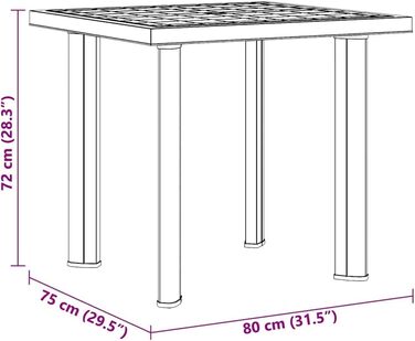 Садовий стіл vidaXL 101x68x72 см, пластик, зелений, з отвором для парасольки, для балкона та саду