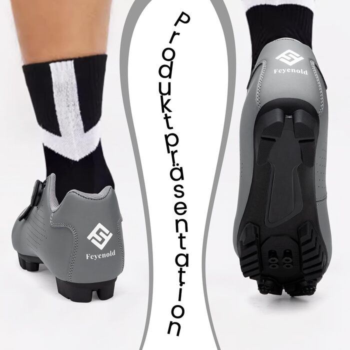 Велотуфлі для чоловіків та жінок Mountainbike, MTB, Radsport, сумісні з SPD підошвою (40 EU, сірий)