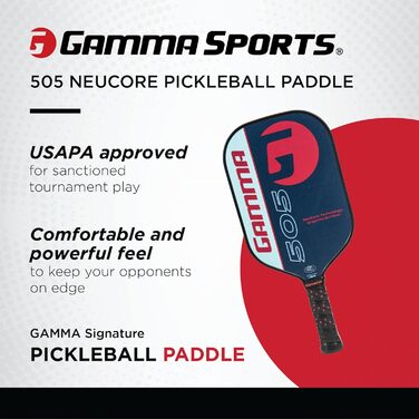 Падл для піклболу GAMMA Sports NeuCore, графітовий, з рельєфною поверхнею для потужної гри, зручна ручка