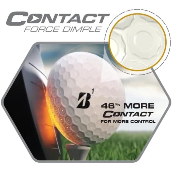 Гольф-м'ячі Bridgestone e12 Contact 2023, білі, 12 шт.