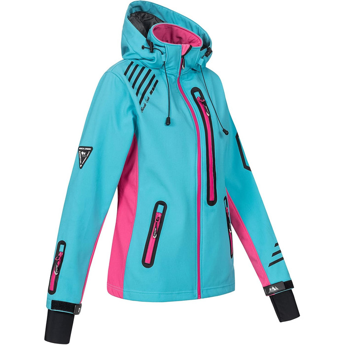 Жіноча куртка-вітровка Rock Creek Softshell D-402, розмір 4XL, бірюзово-рожева