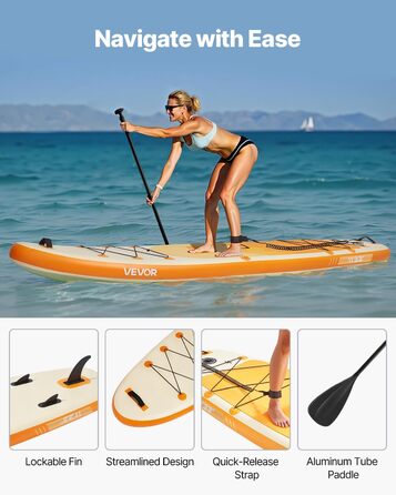 Надувний SUP-борд VEVOR Stand Up Paddle Board 323/335 см з аксесуарами: насос, весло, рюкзак, ремкомплект, кишеня для телефону. Підходить для дітей та дорослих.