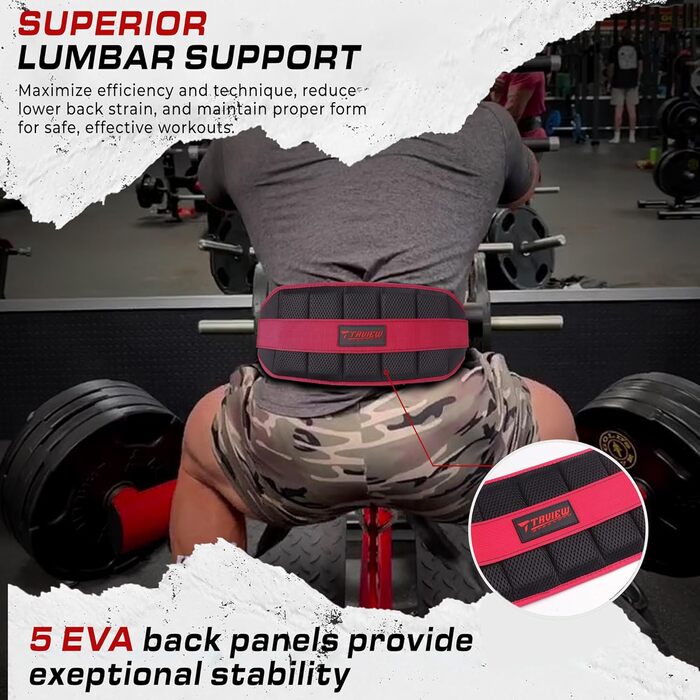 Пояс для присідань TAVIEW з кріпленням до стелажу, для важкої атлетики та пауерліфтингу – підтримка спини, низький профіль, м'яка підкладка на стегнах та передній поверхні стегна, надійна застібка, міцний, зелений (червоний)