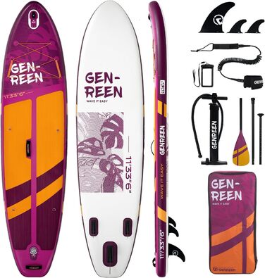 Надувне SUP-борд Monstera Violet 335x86 см для всіх рівнів підготовки з аксесуарами