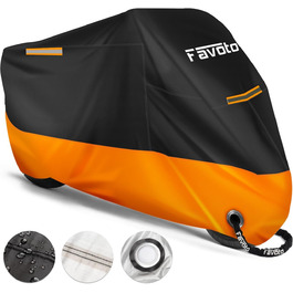 Водонепроникний чохол для мотоцикла Favoto XXL (245x105x125 см) - чорно-помаранчевий