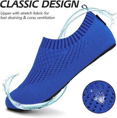 Чоловічі та жіночі аквашузи SAGUARO для плавання та відпочинку на природі, швидковисихаючі, розмір 37-47 EU (46/47 EU, Saphir)