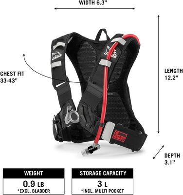 Гідратаційний рюкзак USWE MTB Hydro 3, червоний, для велосипедистів