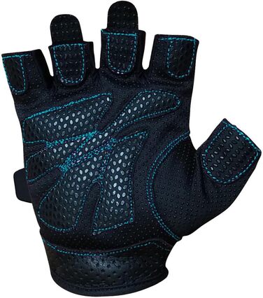 Рукавички для важкої атлетики Meiter Fit Grip для жінок (Чорний / Турквіс, L)