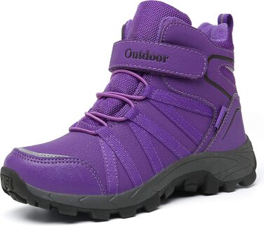 Зимові черевики для дітей: тепла водонепроникна модель для сноубордингу та трекінгу, з клямками (29 EU, фіолетовий)