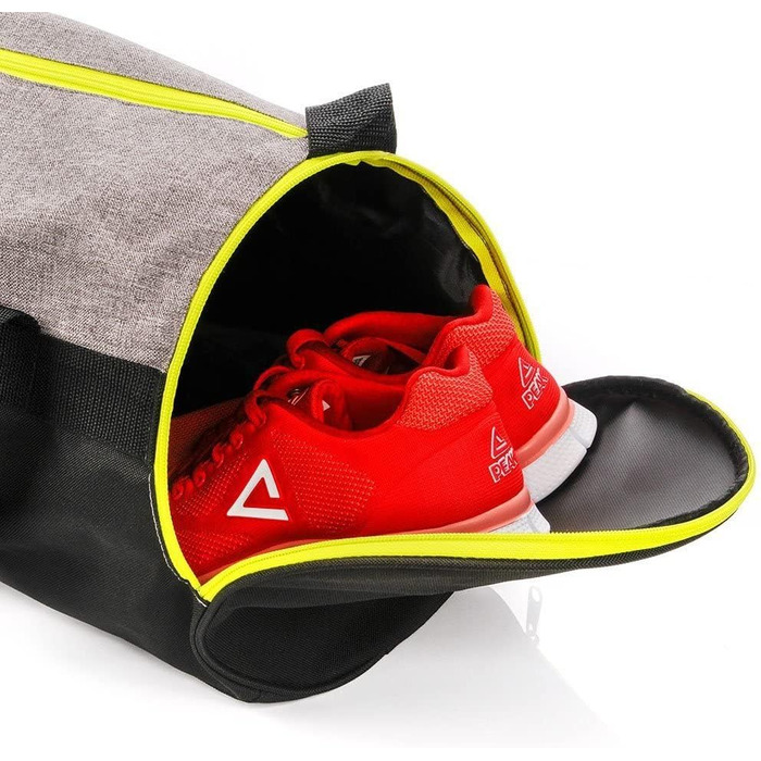 Спортивна сумка Meteor 25 л сіра/неонові зелений - для школи, тренувань, подорожей