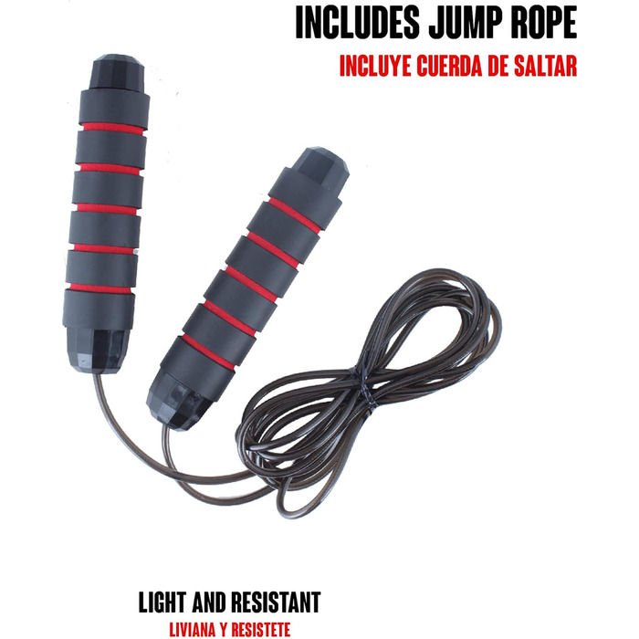 Набір для дому Calma Dragon 2-в-1: ролер для пресу та скакалка, фітнес-тренажер, червоний