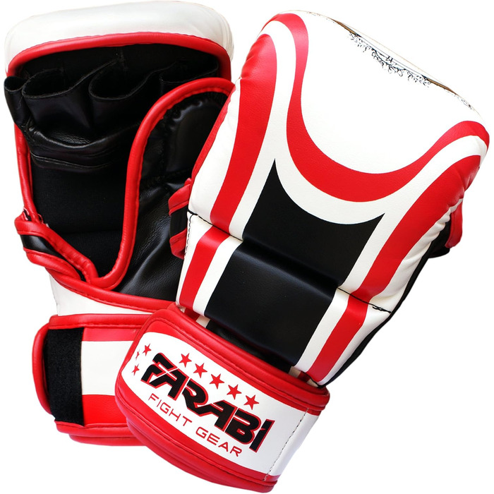 Гібридні MMA рукавички Farabi Sports 7oz, напівпрофесійні, для тренувань, греплінгу та спарингу, розмір S/M