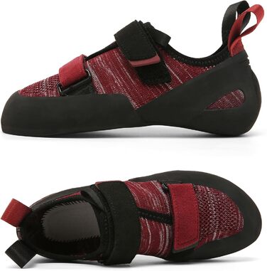 Кріпи для скелелазіння чоловічі/жіночі для залу, початківці, боулдеринг, тренувальні (43 EU, Червоний/Бордовий)