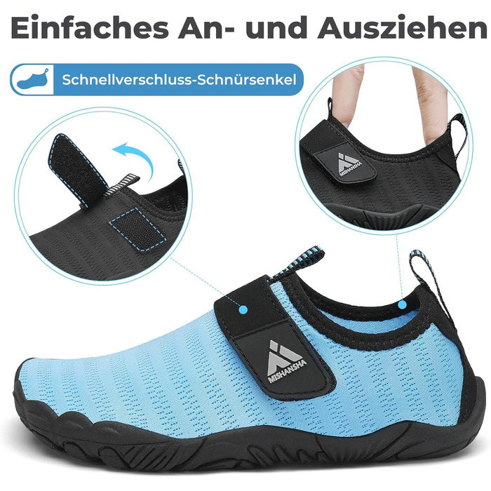 Дитячі шльопанці Mishansha для купання, швидко сохнуть, дихаючі, антиковзні, для дівчаток та хлопчиків, розмір 24-35, блакитні