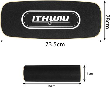 Балансборд Roller Holz Trainer: Дерев'яний балансборд для тренувань, чорний