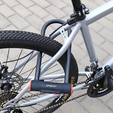 Замок для велосипеда U-подібний з кріпленням, 16 мм, 3 ключі, висока безпека, міцний, для мотоцикла, електровелосипеда, гірського велосипеда, скутера, внутрішні розміри 24,3 x 8,9 см